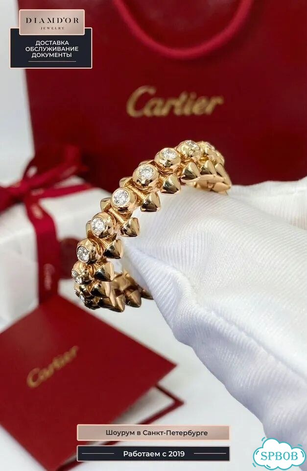 Золотое кольцо Cartier Clash розовое CA-17825 фото 4