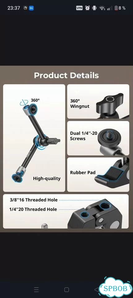 Кронштейн SmallRig Magic Arm kbum2732B фото 5