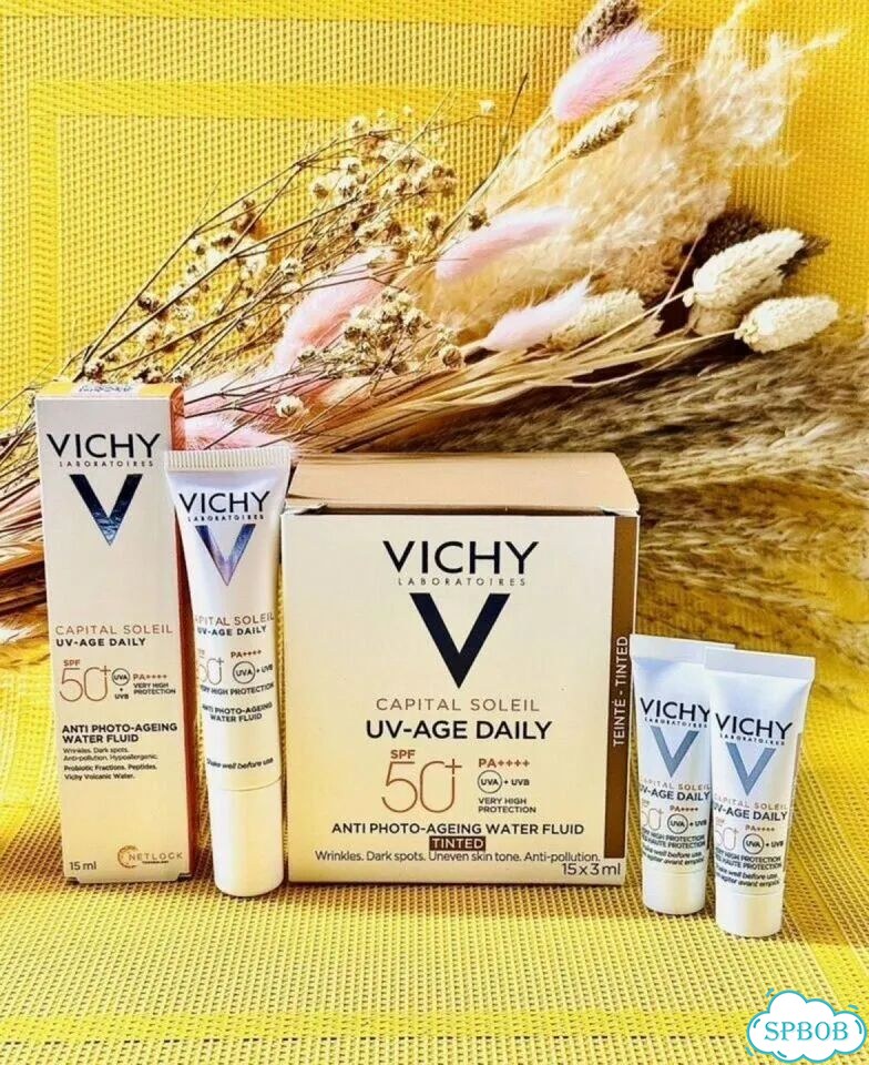 Vichy spf 50 флюид 15 мл+бокс 15*3 мл с тоном фото 1