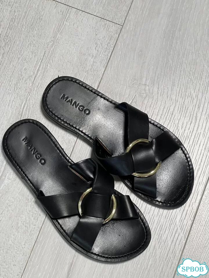 Шлепки mango 37 натуральная кожа фото 1