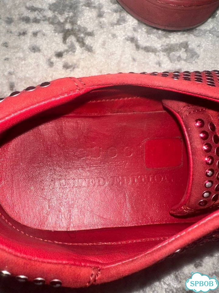 Gucci Red Studded Leather Low Top (limited) фото 5